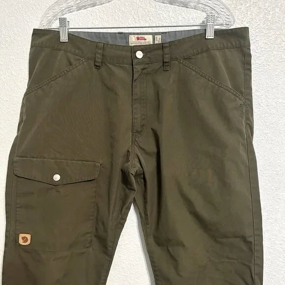 Fjallraven Pants Men 37 Green Greenland Jeans G-1000 Canvas Trouser Hiking 37x28